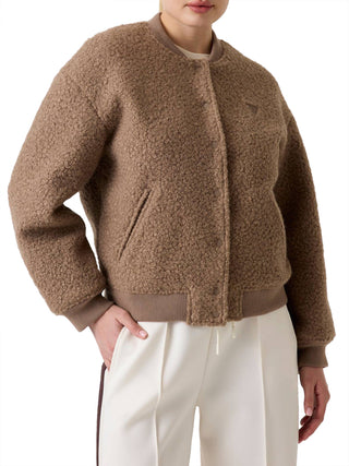 GUESS ATHLEISURE 1 USCITA Bomber Guess Azha Sherpa - Taupe