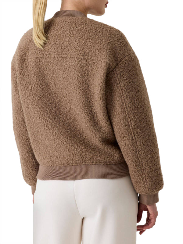 GUESS ATHLEISURE 1 USCITA Bomber Guess Azha Sherpa - Taupe