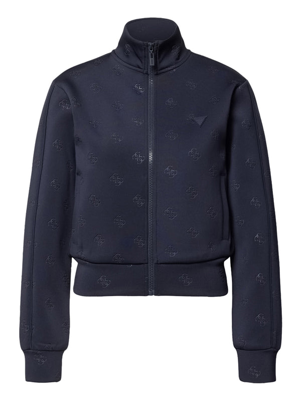 GUESS ATHLEISURE 1 USCITA Felpa Zip Guess Calista 4G All Over - Navy