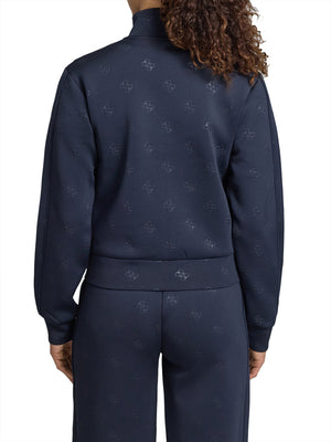 GUESS ATHLEISURE 1 USCITA Felpa Zip Guess Calista 4G All Over - Navy