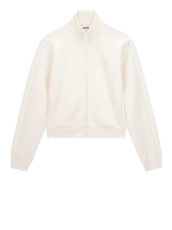 GUESS ATHLEISURE 1 USCITA Felpa Zip Guess Calista 4G All Over - Avorio