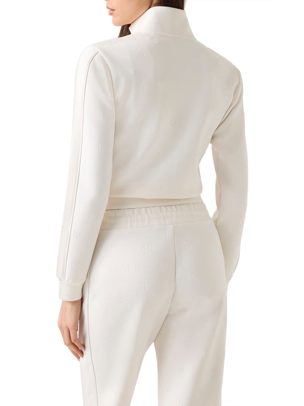 GUESS ATHLEISURE 1 USCITA Felpa Zip Guess Calista 4G All Over - Avorio