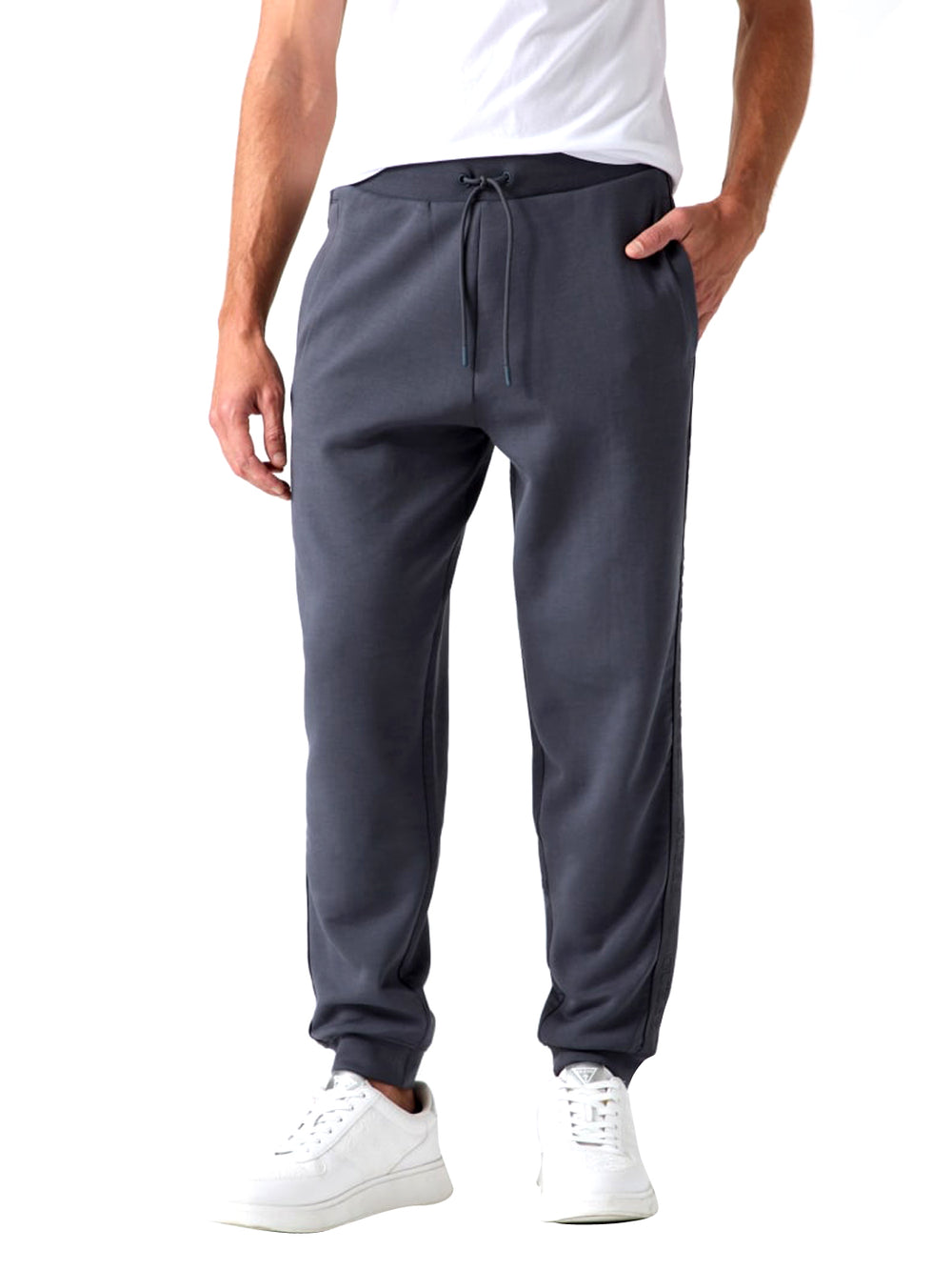 GUESS ATHLEISURE 1 USCITA Guess Pantatuta Tinta Unita Blue