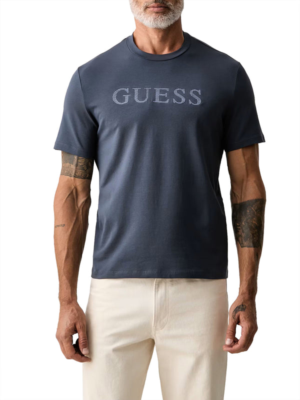 GUESS ATHLEISURE 1 USCITA T-Shirt Guess Con Logo Ricamato - Blu