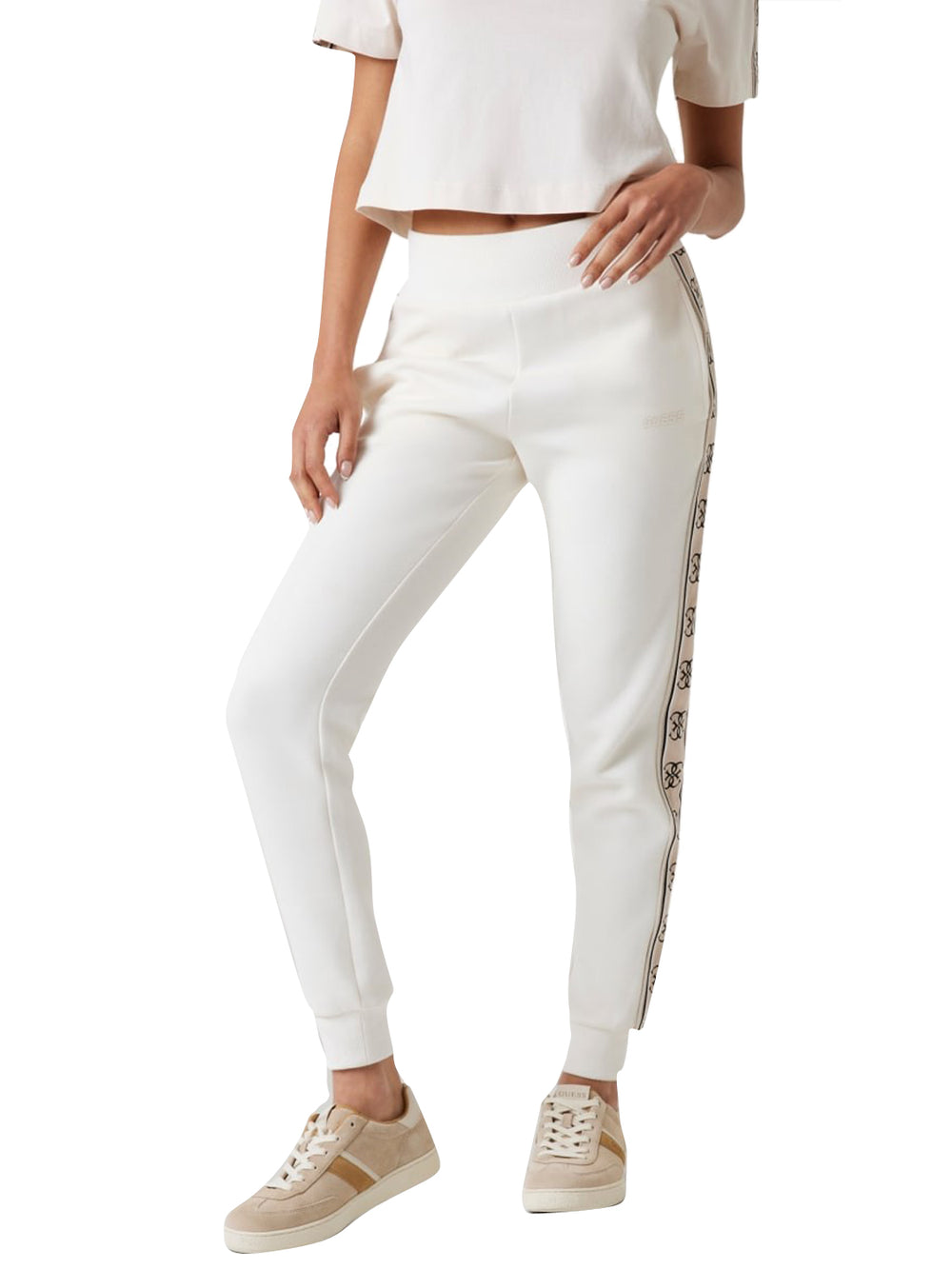 Guess Pantalone Tuta Britney Guess - Bianco
