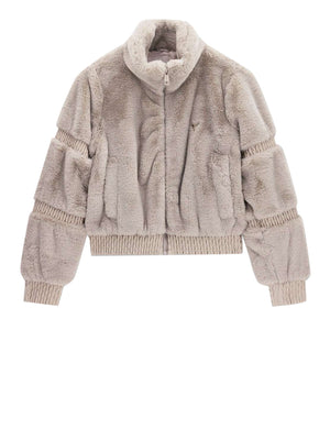 GUESS ATHLEISURE 2 USCITA Giacca Guess Carla Faux Fur High Neck - Beige