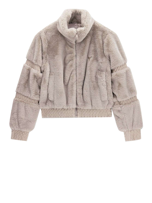 GUESS ATHLEISURE 2 USCITA Giacca Guess Carla Faux Fur High Neck - Beige