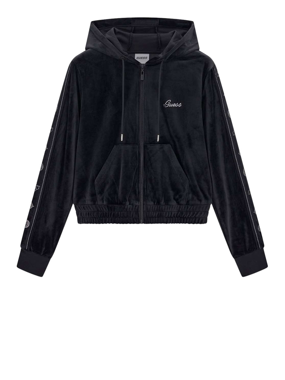 GUESS ATHLEISURE 2 USCITA Felpa Guess Amalia Full Zip Hoodie Sweatsh - Nero