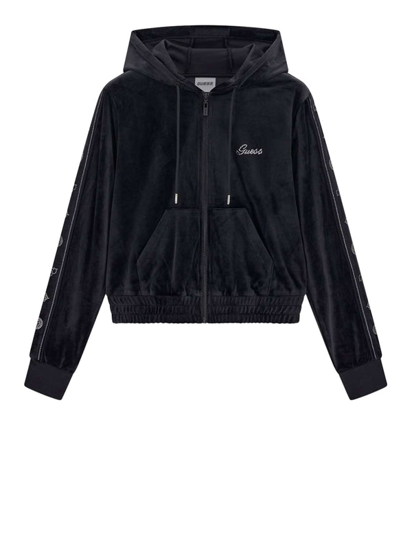 GUESS ATHLEISURE 2 USCITA Felpa Guess Amalia Full Zip Hoodie Sweatsh - Nero