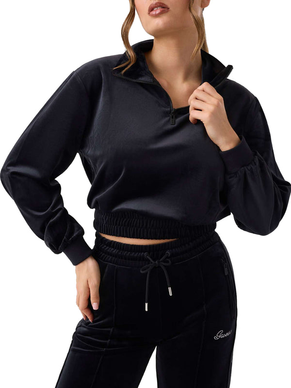 GUESS ATHLEISURE 2 USCITA Felpa Guess Amalia Half Zip High Neck - Nero