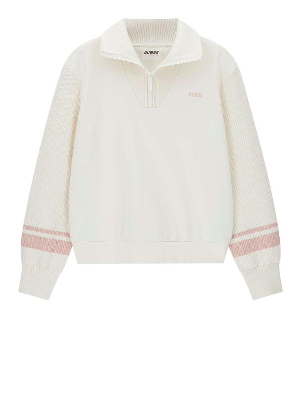 GUESS ATHLEISURE 2 USCITA Felpa Guess Fabrizia Half-Zip - Bianco