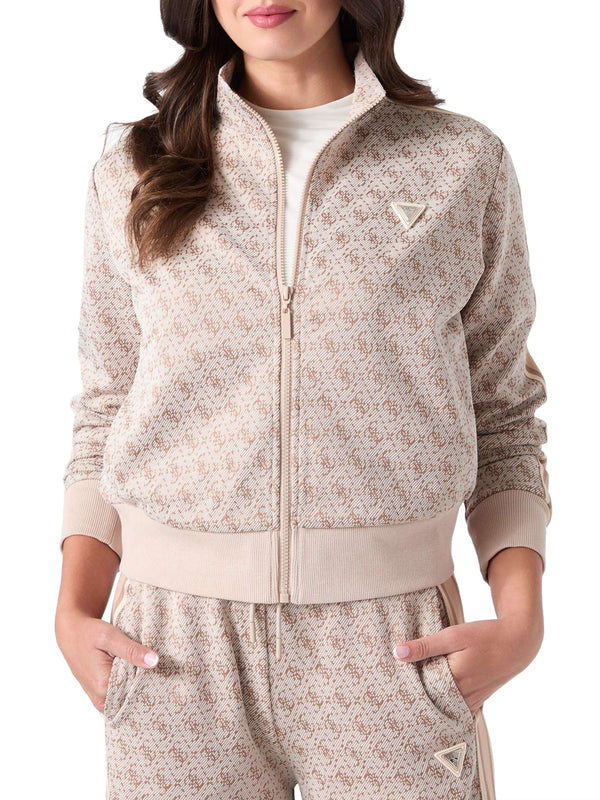 Guess Felpa Guess 4G Allover Jacquard Beige