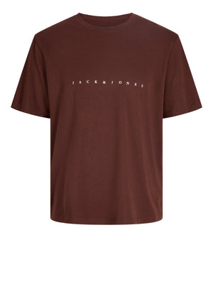 JACK&JONES ESSENTIALS Jack&Jones T-Shirt Logo Frontale Marrone