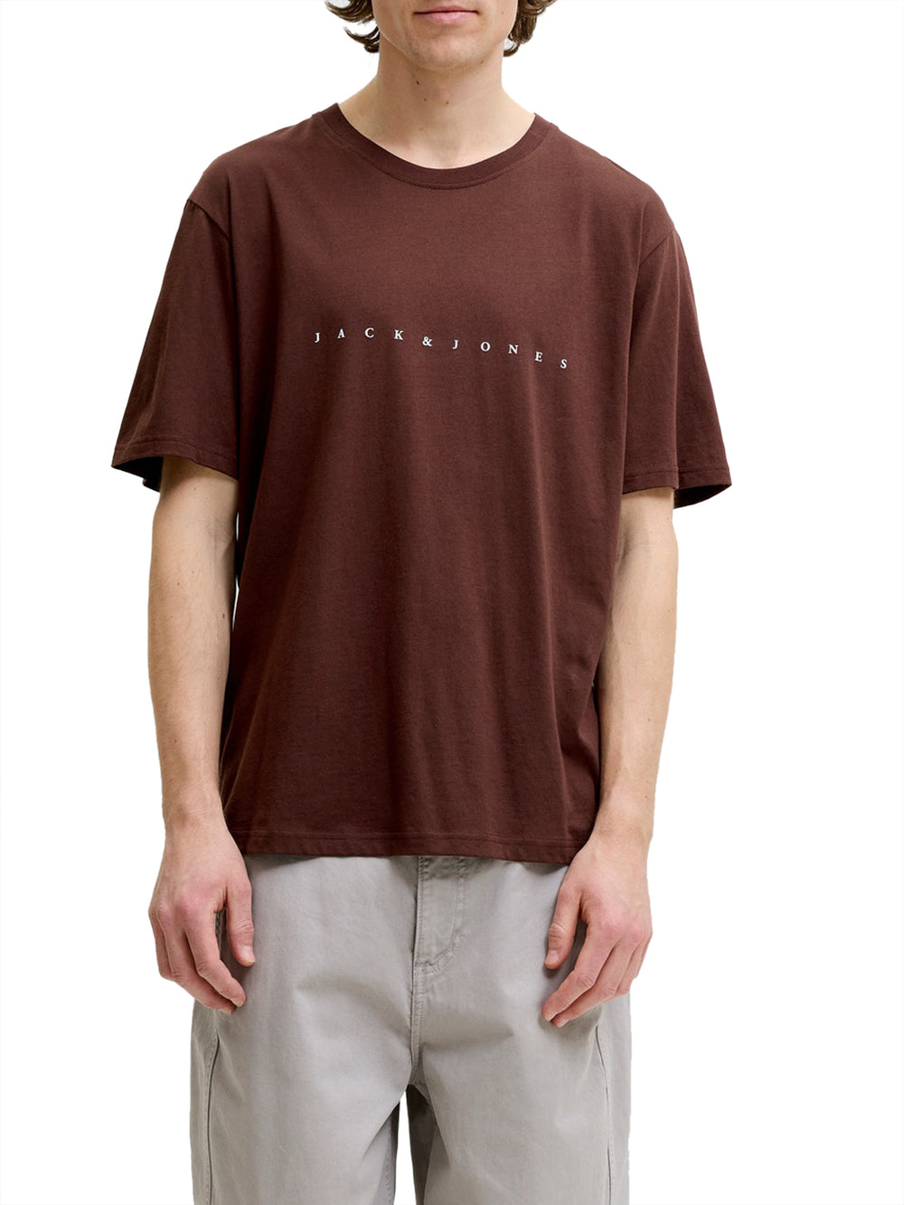 JACK&JONES ESSENTIALS Jack&Jones T-Shirt Logo Frontale Marrone