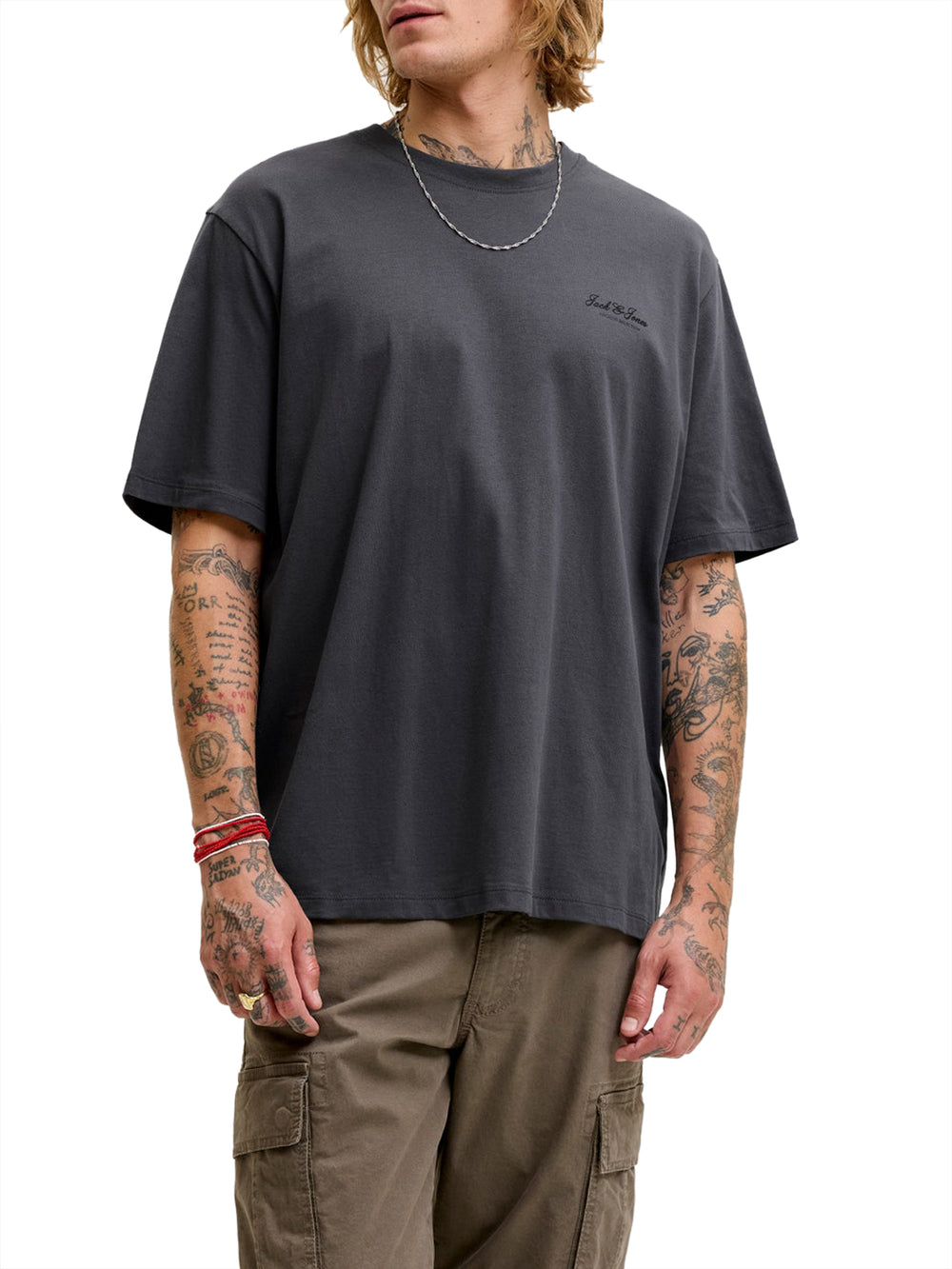 JACK&JONES ESSENTIALS T-Shirt Jack&Jones Tinta Unita Grigio