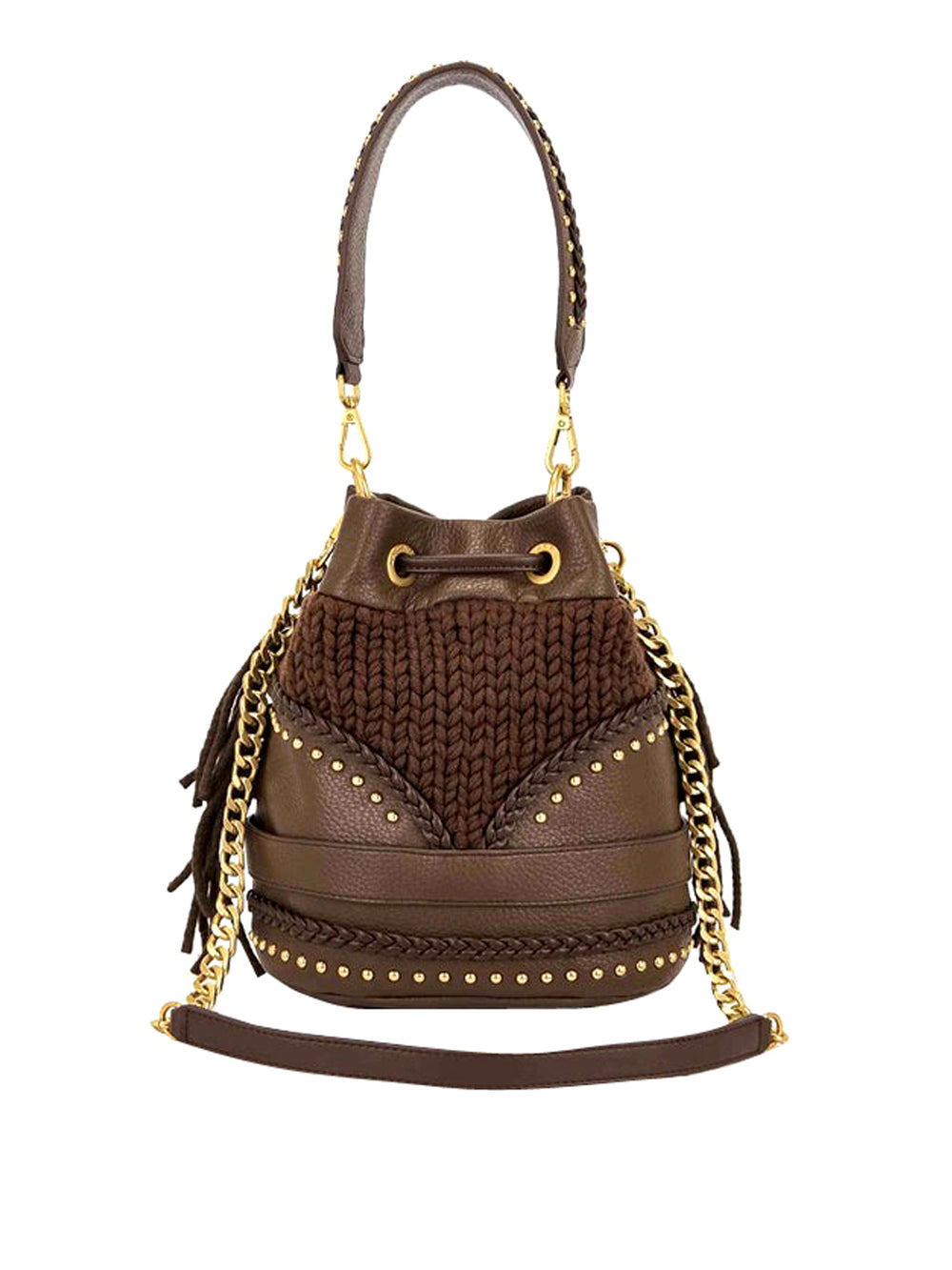 LA CARRIE Borsa Montgomery Bucket Pu Leather+Wool La Carrie - Marrone