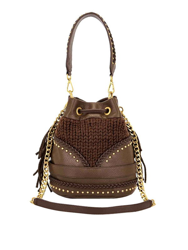 LA CARRIE Borsa Montgomery Bucket Pu Leather+Wool La Carrie - Marrone