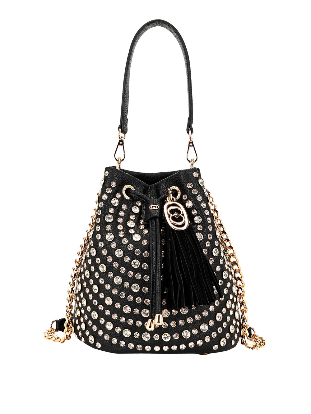 LA CARRIE Borsa Andromeda Bucket Tumbled Pu Leather La Carrie - Ner/Crystal