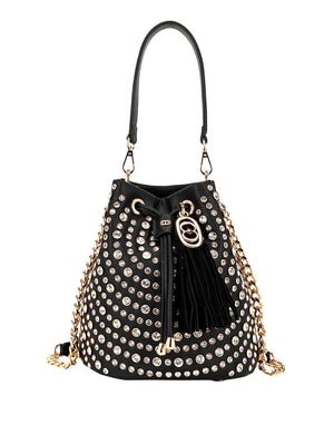 LA CARRIE Borsa Andromeda Bucket Tumbled Pu Leather La Carrie - Ner/Crystal