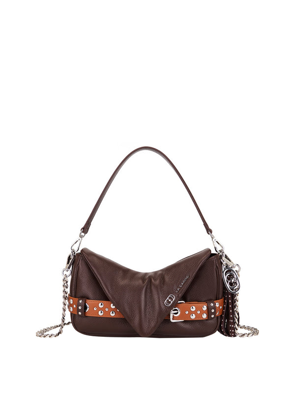 La Carrie Borsa Backdoor Shoulder Bag Tumbled Leather La Carrie - Marrone