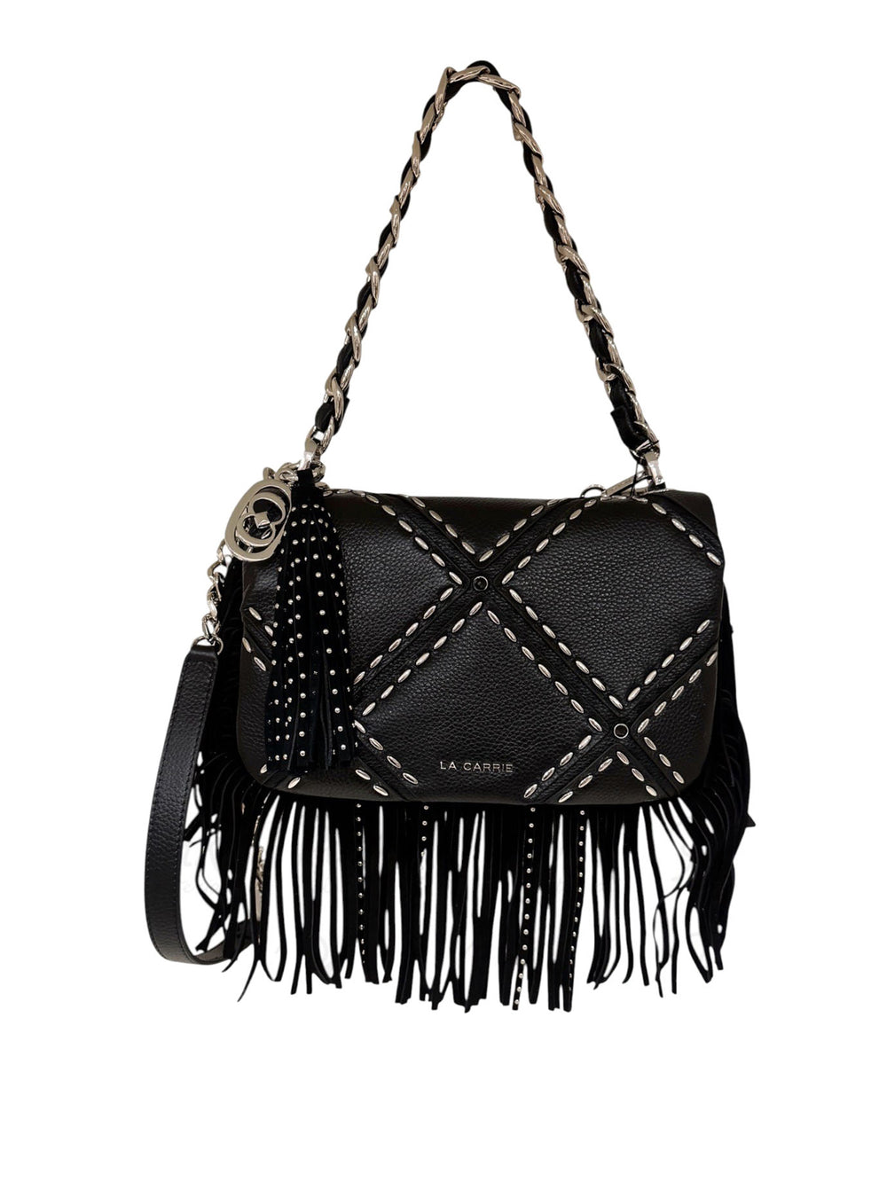 LA CARRIE Borsa Rock Med.Isabel Tumbled Leather La Carrie - Nero