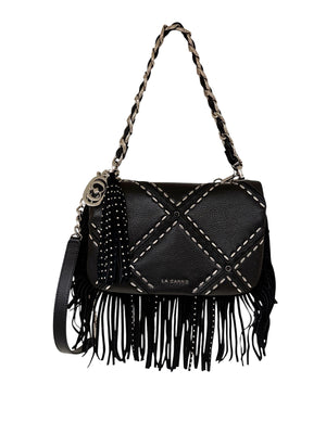 LA CARRIE Borsa Rock Med.Isabel Tumbled Leather La Carrie - Nero