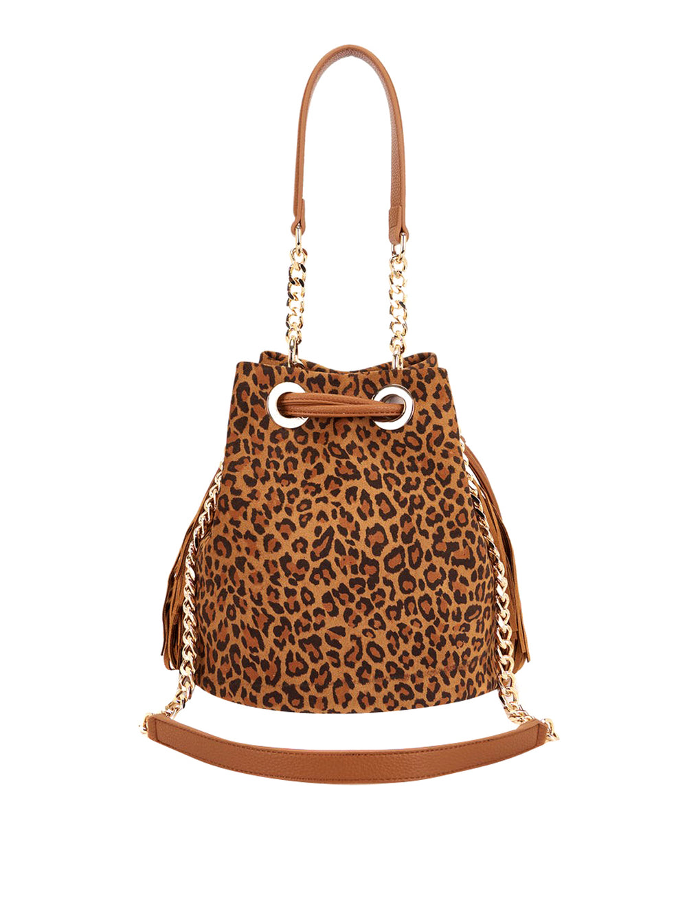La Carrie Borsa Lio Bucket Suede Animalier La Carrie - Marrone