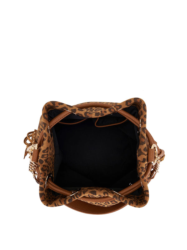LA CARRIE Borsa Lio Bucket Suede Animalier La Carrie - Marrone
