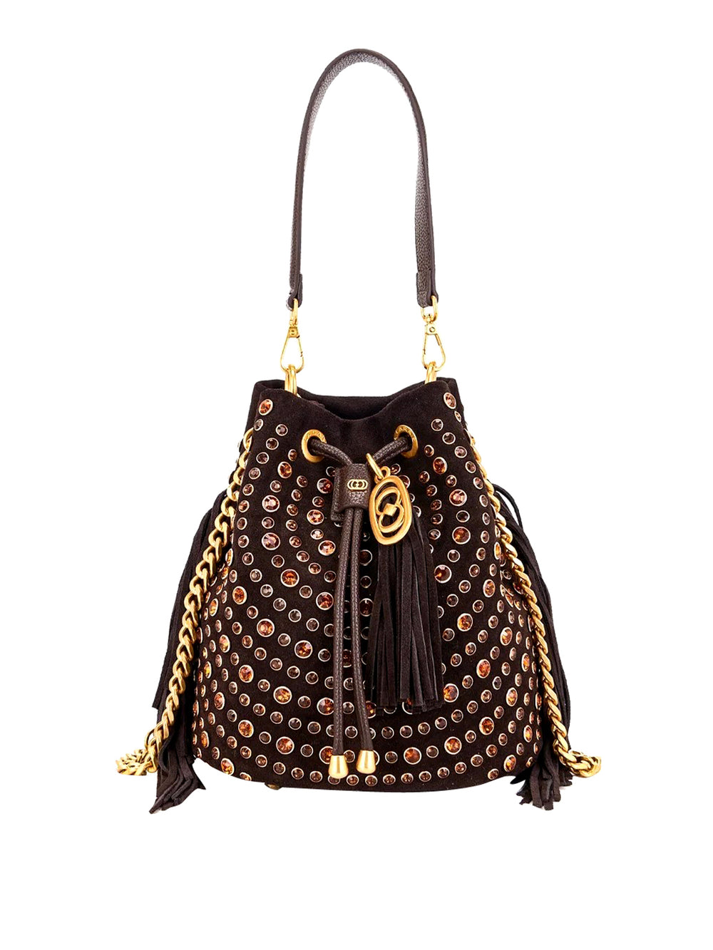 LA CARRIE Borsa Andromeda Bucket Suede + Pu Leather La Carrie - Marrone Scuro