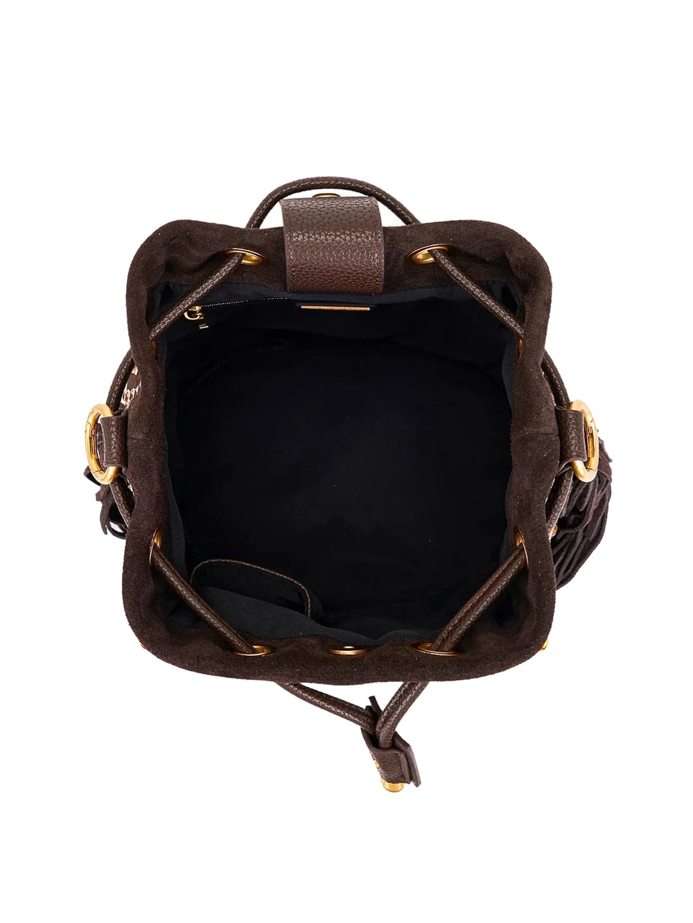 LA CARRIE Borsa Andromeda Bucket Suede + Pu Leather La Carrie - Marrone Scuro