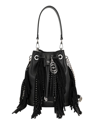 La Carrie Borsa Rock Bucket Tumbled Leather La Carrie - Nero