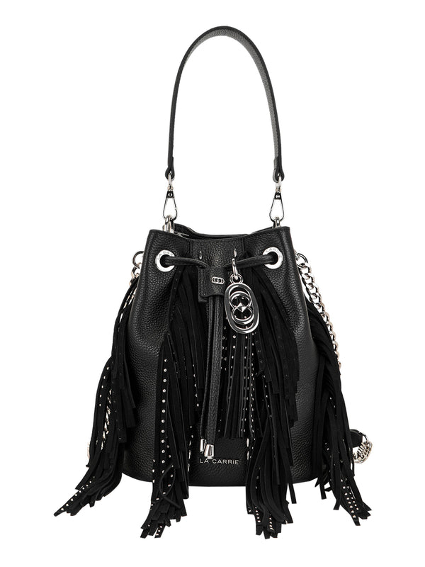 La Carrie Borsa Rock Bucket Tumbled Leather La Carrie - Nero