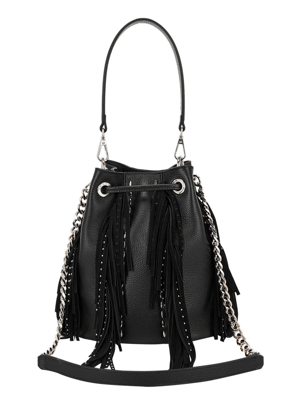 La Carrie Borsa Rock Bucket Tumbled Leather La Carrie - Nero