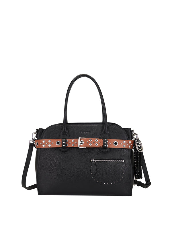 LA CARRIE Borsa Backdoor Shopper Tumbled Leather La Carrie - Nero