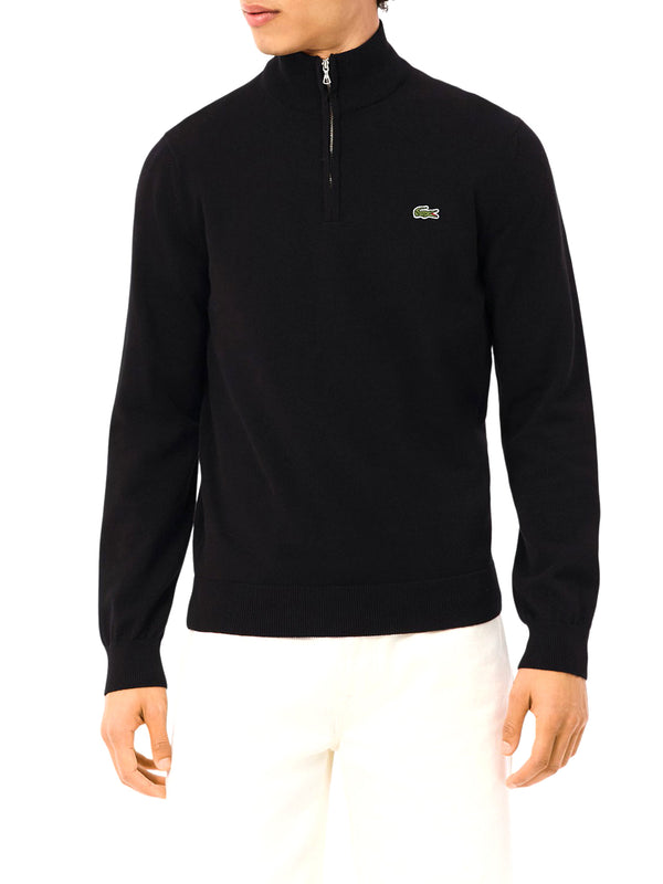LACOSTE Maglione Lacoste Logo Ricamato Nero