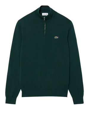 LACOSTE Maglione Lacoste Collo Alto Logo Frontale Verde