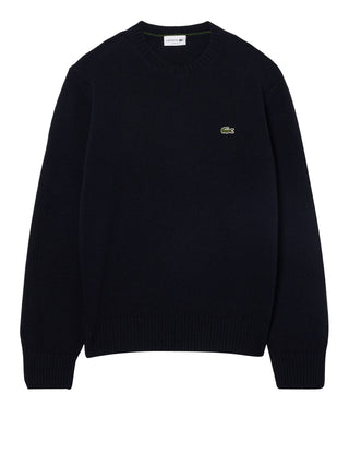 LACOSTE Maglione Lacoste A Girocollo In Lana Cardata - Navy