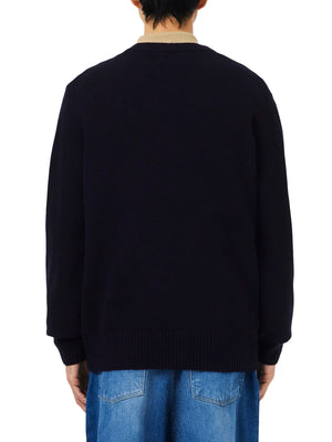 LACOSTE Maglione Lacoste A Girocollo In Lana Cardata - Navy
