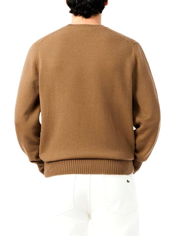 LACOSTE Maglione Lacoste In Tinta Unita Marrone