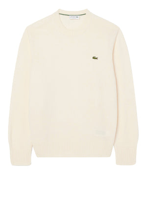 LACOSTE Maglione Lacoste Logo Frontale Bianco