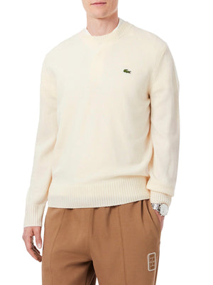 LACOSTE Maglione Lacoste Logo Frontale Bianco