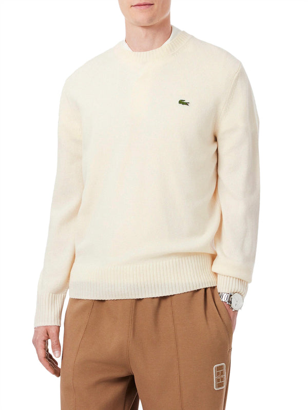 LACOSTE Maglione Lacoste Logo Frontale Bianco