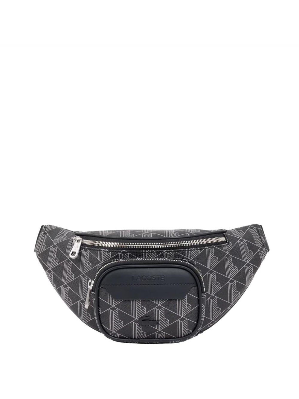 Lacoste Marsupio In Canvas Con Monogramma The Blend Nero