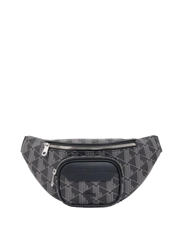 Lacoste Marsupio In Canvas Con Monogramma The Blend Nero
