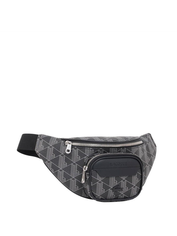 Lacoste Marsupio In Canvas Con Monogramma The Blend Nero