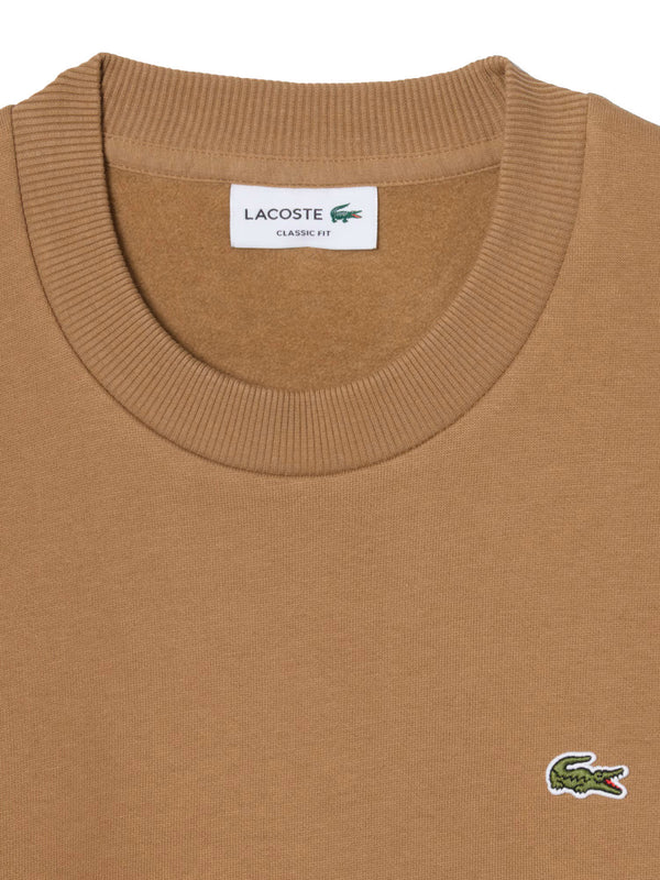 LACOSTE Felpa Lacoste Logo Iconico Marrone Chiaro