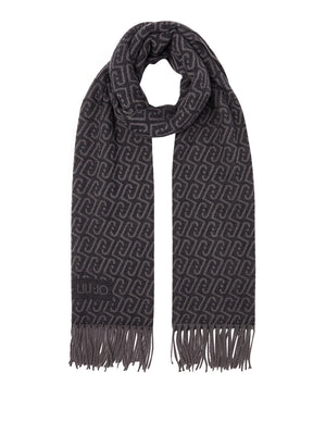 LIU JO SOFT1 Sciarpa Con Logo Monogram Liu Jo - Antracite