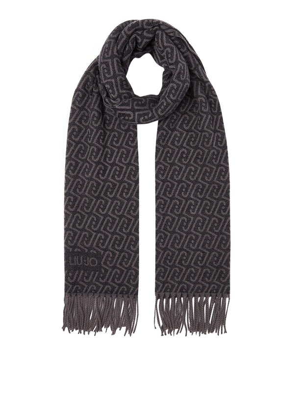 LIU JO SOFT1 Sciarpa Con Logo Monogram Liu Jo - Antracite
