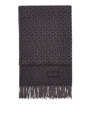 LIU JO SOFT1 Sciarpa Con Logo Monogram Liu Jo - Antracite