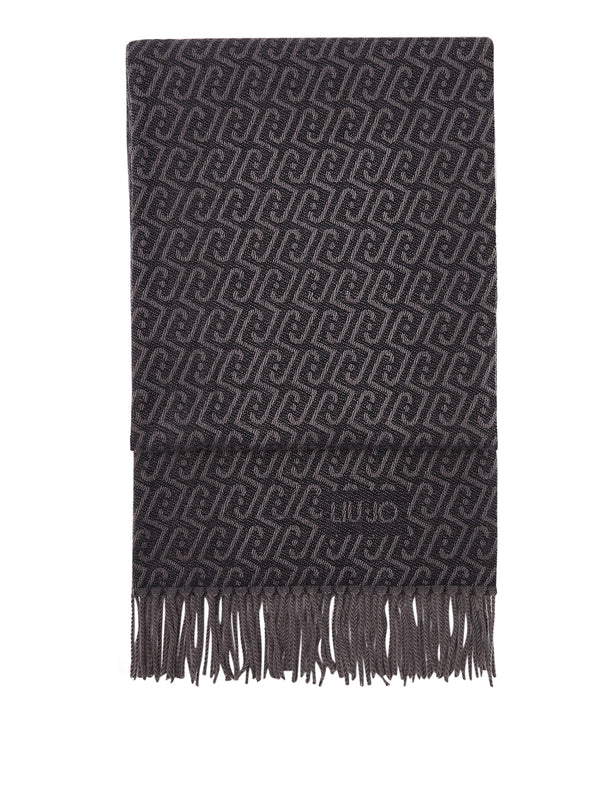 LIU JO SOFT1 Sciarpa Con Logo Monogram Liu Jo - Antracite